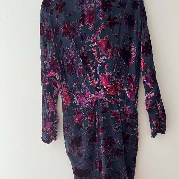 Rag & Bone Pink Eloise Gathered Devoré-velvet Mini Dress Size 12 - Picture 10 of 10